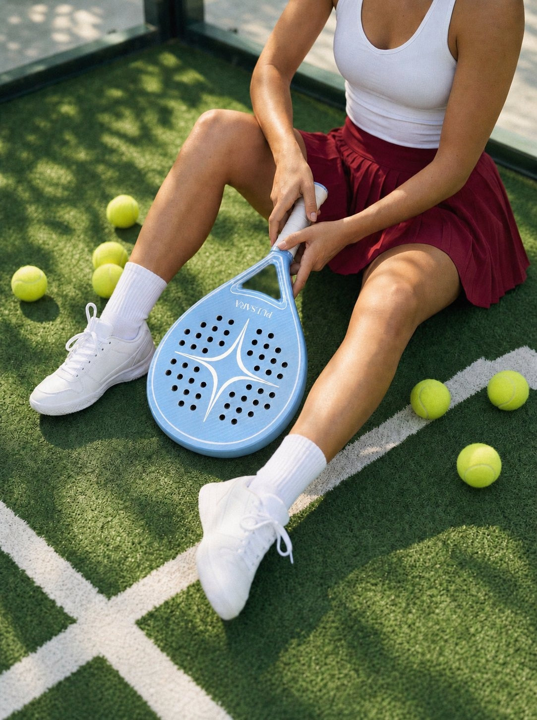 Pulsara padel racket on court